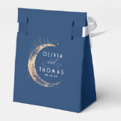 Ballotins Mariage bleu et or de la marine céleste Merci (Arrière)