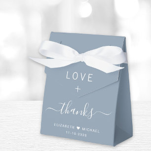 Ballotins Mariage Bleu Poussiéreux Amour Et Merci