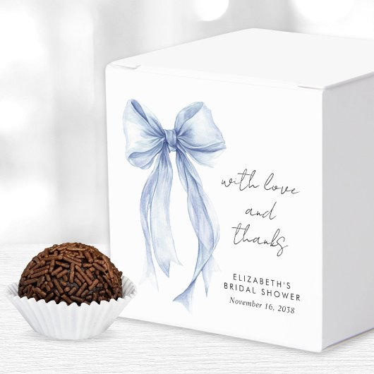 Ballotins Mariage Blue Coquette Bow Aquarelle Shower