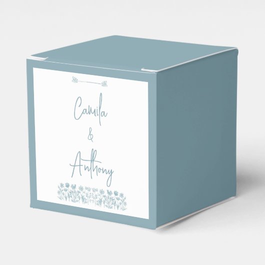 Ballotins Mariage Boho Fleur sauvage bleu (Verso)