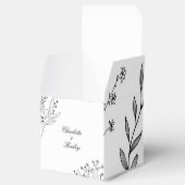 Ballotins Mariage Boho floral noir et blanc (Ouvert)