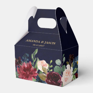 Ballotins Mariage Boho Russe Floral de la Marine Rouge de Bo