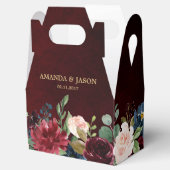 Ballotins Mariage Boho Russe Floral de la Marine Rouge de Bo (Ouvert)