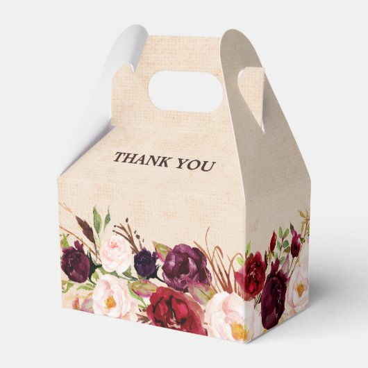 Ballotins Mariage boho rustique rouge Bourgogne (Arrière)