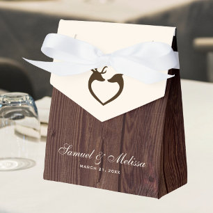 Ballotins Mariage Bois Rustique Élégant Cerf Coeur