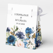 Ballotins Mariage botanique bleu bleu rose bleu marine (Arrière)