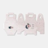 Ballotins mariage botanique de fleurs rose et marine (Déplié)