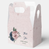 Ballotins mariage botanique de fleurs rose et marine (Ouvert)