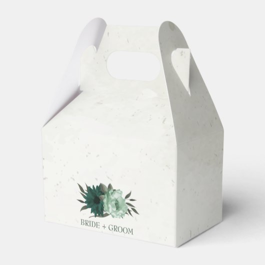 Ballotins mariage botanique des fleurs vert émeraude (Arrière)