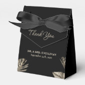 Ballotins Mariage botanique simple Black and Gold Elegant (Verso)