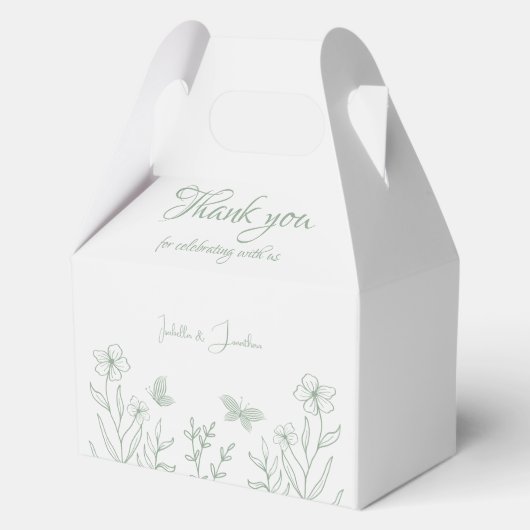 Ballotins Mariage botanique vert sauge simple (Recto)