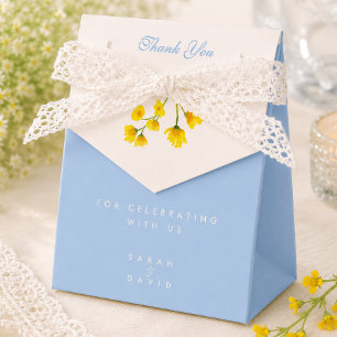 Ballotins Mariage bouton d'or bleu et jaune