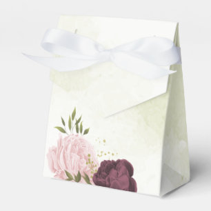 Ballotins mariage cabernet rose floral verdure
