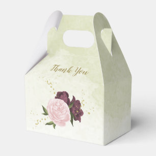 Ballotins mariage cabernet rose floral verdure