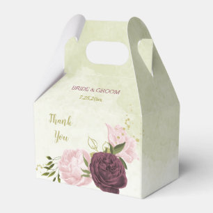 Ballotins mariage cabernet rose floral verdure