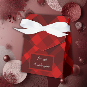 Ballotins mariage campagnard écossais rouge