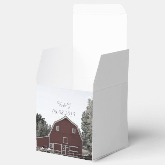 Ballotins mariage campagnard rustique grange rouge mariage (Ouvert)