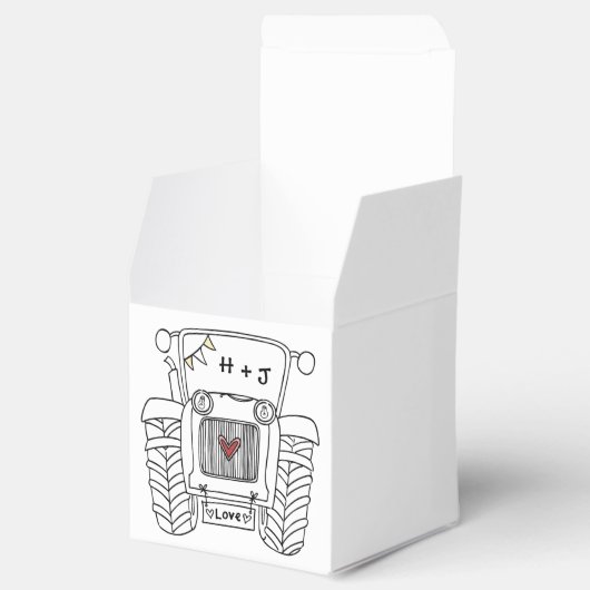 Ballotins Mariage campagnard Tracteur personnalisé Ballotin  (Ouvert)