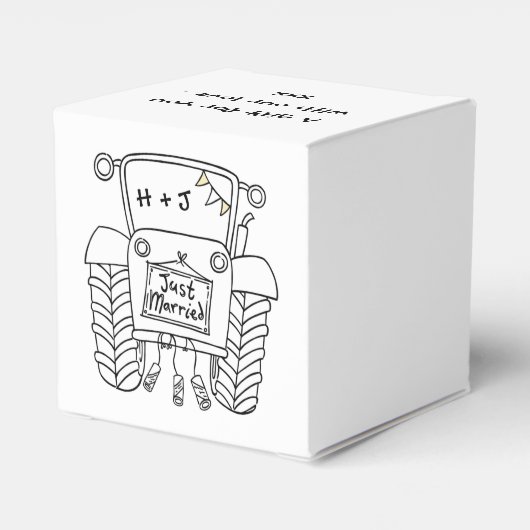 Ballotins Mariage campagnard Tracteur personnalisé Ballotin  (Arrière)