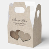 Ballotins Mariage cardiaque Burlap Rustique Merci (Ouvert)