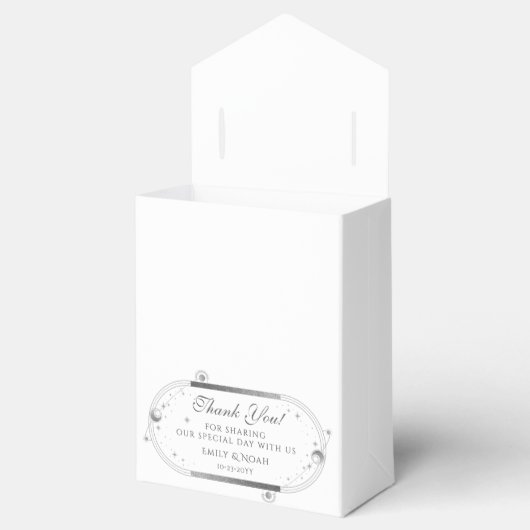 Ballotins Mariage Céleste blanc Argent soleil Lune étoiles (Ouvert)