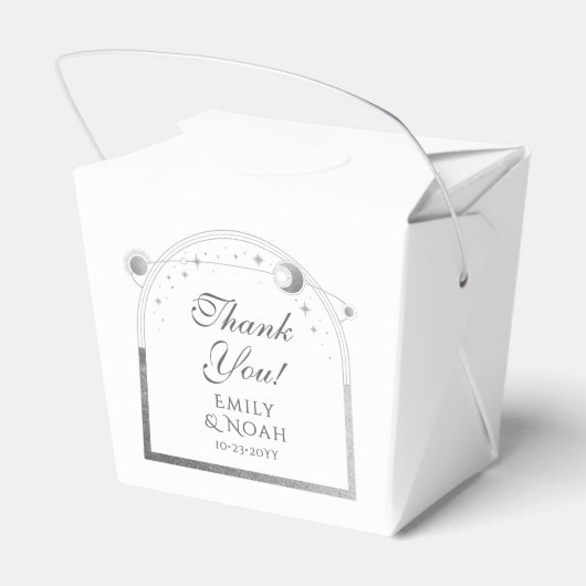 Ballotins Mariage Céleste blanc Argent soleil Lune étoiles (Arrière)