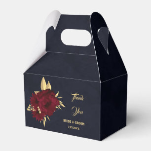 Ballotins Mariage chic bordeaux et or marine