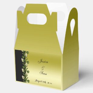Ballotins Mariage chic floral romantique or et noir