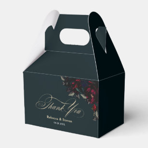 Ballotins Mariage chic rouge turquoise floral sombre et inte