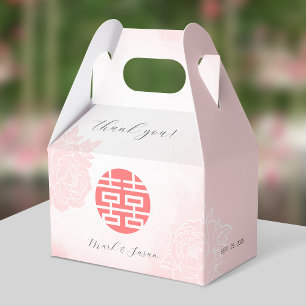 Ballotins Mariage chinois Aquarelle Peonies