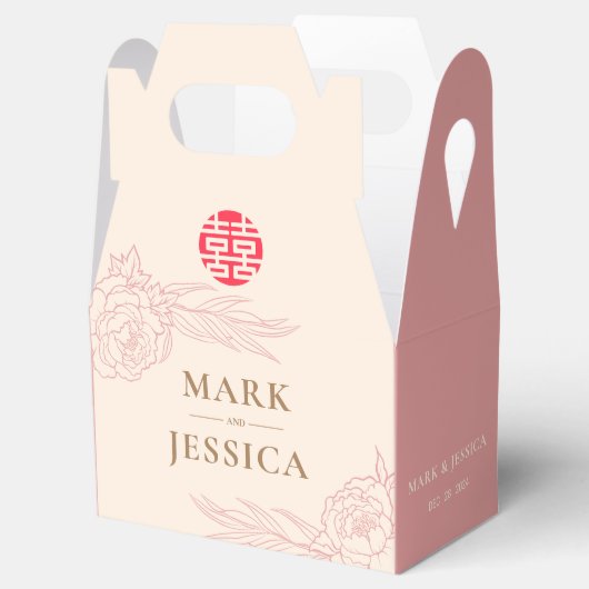 Ballotins Mariage chinois Elégant Double Bonheur (Ouvert)