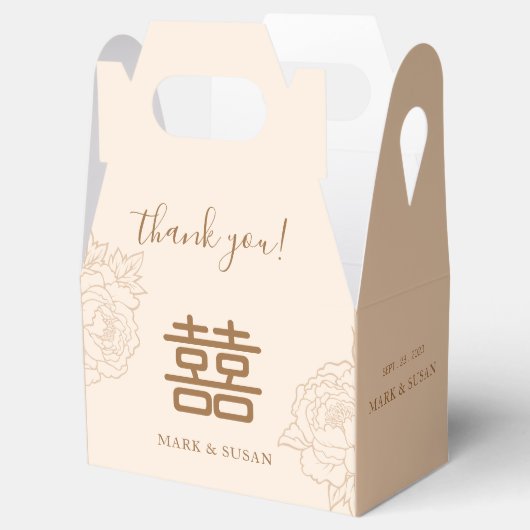 Ballotins Mariage chinois Elégant Double Bonheur (Ouvert)