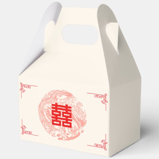 Ballotins Mariage chinois rouge dragon et Phénix (Recto)