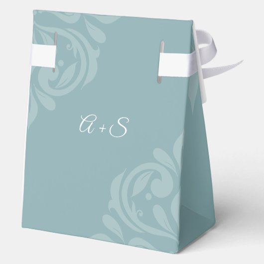 Ballotins Mariage classique élégant en damas blanc (Verso)