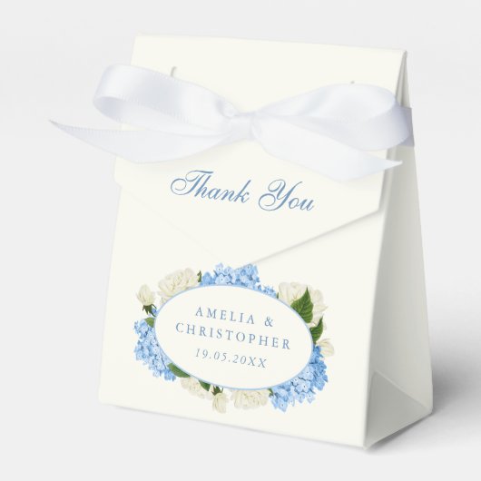 Ballotins Mariage Classique Hydrangea Bleu Rose Blanche (Verso)
