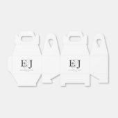 Ballotins Mariage classique monogramme blanc élégant (Déplié)