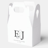 Ballotins Mariage classique monogramme blanc élégant (Ouvert)