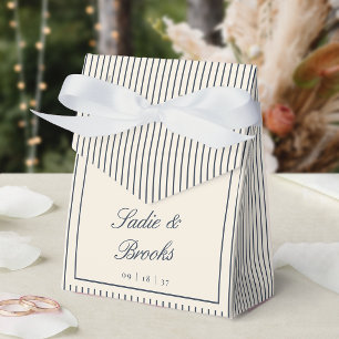 Ballotins Mariage classique rayé Navy & Crème