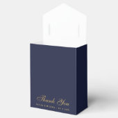 Ballotins Mariage Crest Marine Merci bleu Faux Gold Foil (Ouvert)