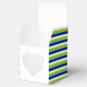 Ballotins Mariage cupcake bleu vert rayé (Ouvert)