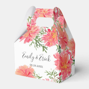 Ballotins Mariage Dahlia orange et rose