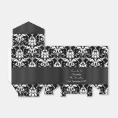 Ballotins Mariage damassé noir et blanc (Déplié)