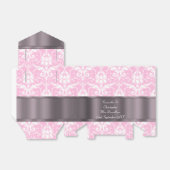 Ballotins Mariage damassé rose et blanc (Déplié)