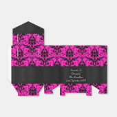 Ballotins Mariage damassé rose noir et fuchsia (Déplié)