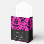 Ballotins Mariage damassé rose noir et fuchsia (Ouvert)