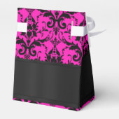 Ballotins Mariage damassé rose noir et fuchsia (Arrière)