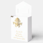 Ballotins Mariage damassé traditionnelle blanche et or (Ouvert)