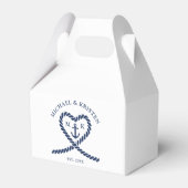 Ballotins Mariage d'Ancre Coeur blanc et bleu marine (Verso)