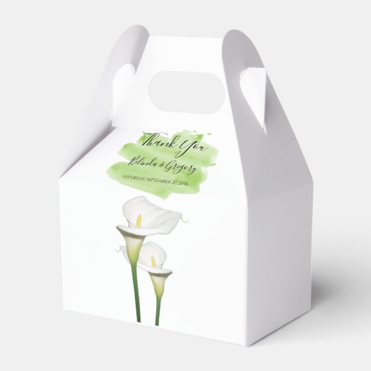 Ballotins Mariage d'aquarelle blanc Calla Lilies (Verso)
