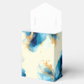 Ballotins Mariage d'aquarelle bleu et or Abstrait (Ouvert)